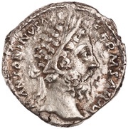 Denarius - Marcus Aurelius TR P XXXI IMP VIII COS III P P; Jupiter and Victory obverse image