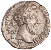 Denarius - Marcus Aurelius TR P XXXI IMP VIII COS III P P; Hilaritas obverse image