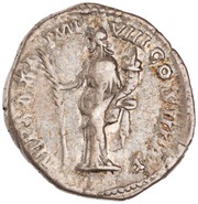 Denarius - Marcus Aurelius TR P XXXI IMP VIII COS III P P; Hilaritas, Rome, 176-177 reverse image