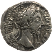 Denarius - Marcus Aurelius COS III P P; Minerva obverse image