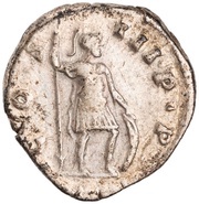 Denarius - Marcus Aurelius COS III P P; Mars, Rome, 176-180 reverse image