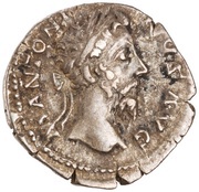 Denarius - Marcus Aurelius COS III P P; Roma and Victory obverse image