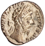 Denarius - Marcus Aurelius COS III P P; Annona obverse image