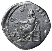 Denarius - Marcus Aurelius COS III P P; Salus, Rome, 176-180 reverse image