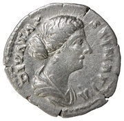 Denarius - Faustina the Younger CONSECRATIO; Pietas obverse image