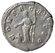 Denarius - Faustina the Younger CONSECRATIO; Pietas, Rome, 176-180 reverse image