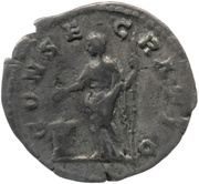 Denarius - Faustina the Younger CONSECRATIO; Pietas, Rome, 176-180 reverse image