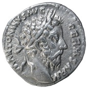 Denarius - Marcus Aurelius TR P XXXI IMP VIIII COS III P P; Roma and Victory obverse image