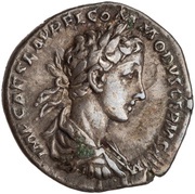 Denarius - Commodus TR POT II COS; Salus obverse image