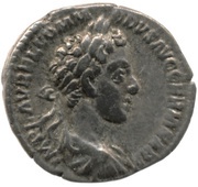 Denarius - Commodus TR POT II COS P P; Jupiter obverse image
