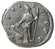 Denarius - Commodus TR POT II COS P P; Salus, Rome, 177 reverse image