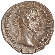 Denarius - Marcus Aurelius TR P XXXII IMP VIIII COS III P P; Mars obverse image