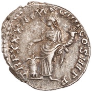 Denarius - Marcus Aurelius TR P XXXII IMP VIIII COS III P P; Annona, Rome, 177-178 reverse image