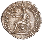 Denarius - Marcus Aurelius TR P XXXII IMP VIIII COS III P P; Roma and Victory, Rome, 177-178 reverse image