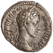 Denarius - Commodus COS P P; Salus obverse image