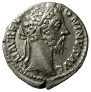Denarius - Marcus Aurelius TR P XXXIII IMP VIIII COS III P P; Mars obverse image