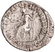 Denarius - Marcus Aurelius TR P XXXIII IMP X P P COS III IVSTITIA AVG; Justitia, Rome, 179 reverse image