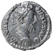 Denarius - Marcus Aurelius TR P XXXIII IMP X COS III P P; Fortuna obverse image