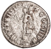 Denarius - Marcus Aurelius TR P XXXIII IMP X COS III P P; Victory, Rome, 179 reverse image