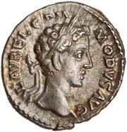 Denarius - Commodus TR P IIII IMP III COS II P P; Fortuna obverse image