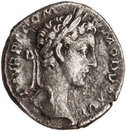 Denarius - Commodus TR P IIII IMP III COS II P P; Victory obverse image