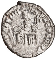 Denarius - Marcus Aurelius TR P XXXIIII IMP X COS III P P; Fortuna, Rome, 179-180 reverse image