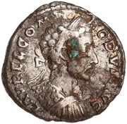 Denarius - Commodus TR P V IMP III COS II P P; Fortuna obverse image