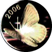 50 Cents - Elizabeth II Silvery Blue Butterfly, Canada, 2006 reverse image