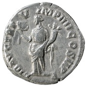 Denarius - Commodus LIB AVG TR P V IMP IIII COS II P P; Liberalitas, Rome, 180 reverse image