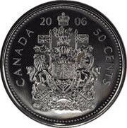 50 Cents - Elizabeth II 4th portrait with RCM logo, Canada, 2006-2022 reverse image
