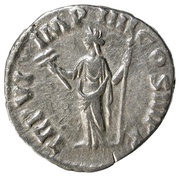Denarius - Commodus TR P VI IMP IIII COS III P P; Felicitas, Rome, 181 reverse image