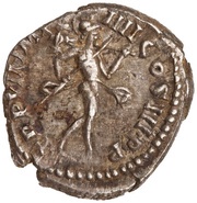 Denarius - Commodus TR P VII IMP IIII COS III P P; Mars, Rome, 181-182 reverse image
