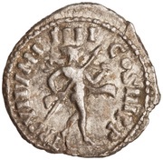 Denarius - Commodus TR P VII IMP IIII COS III P P; Mars, Rome, 181-182 reverse image