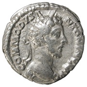 Denarius - Commodus TR P VII IMP IIII COS III P P; Felicitas obverse image