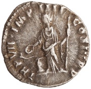 Denarius - Commodus TR P VII IMP IIII COS III P P; Salus, Rome, 181-182 reverse image