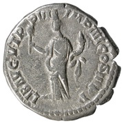 Denarius - Commodus LIB AVG V TR P VII IMP IIII COS III P P; Liberalitas, Rome, 181-182 reverse image
