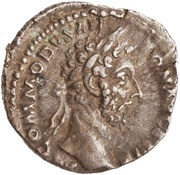 Denarius - Commodus TR P VIII IMP VI COS IIII P P; Mars obverse image