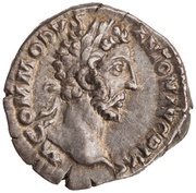 Denarius - Commodus TR P VIII IMP VI COS IIII P P; Minerva obverse image