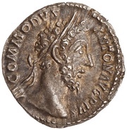 Denarius - Commodus P M TR P VIIII IMP VI COS IIII P P; Mars obverse image