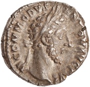 Denarius - Commodus P M TR P VIIII IMP VI COS IIII P P; Aequitas obverse image