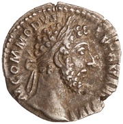 Denarius - Commodus P M TR P VIIII IMP VI COS IIII P P; Felicitas obverse image