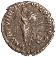 Denarius - Commodus P M TR P VIIII IMP VI COS IIII P P; Victory, Rome, 183-184 reverse image