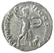 Denarius - Commodus TR P VIIII IMP VI COS IIII P P; Minerva, Rome, 183-184 reverse image