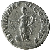 Denarius - Commodus TR P VIIII IMP VI COS IIII P P; Aequitas, Rome, 183-184 reverse image