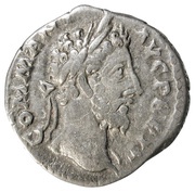 Denarius - Commodus P M TR P VIIII IMP VII COS IIII P P; Jupiter obverse image