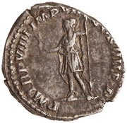 Denarius - Commodus P M TR P VIIII IMP VII COS IIII P P; Roma and Victory, Rome, 184 reverse image