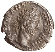 Denarius - Commodus P M TR P VIIII IMP VII COS IIII P P; Roma and Victory obverse image