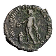Denarius - Commodus P M TR P VIIII IMP VII COS IIII P P; Genius, Rome, 184 reverse image