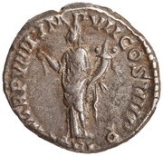 Denarius - Commodus P M TR P VIIII IMP VII COS IIII P P FEL; Felicitas, Rome, 184 reverse image