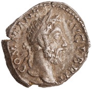 Denarius - Commodus P M TR P X IMP VII COS IIII P P; Jupiter obverse image